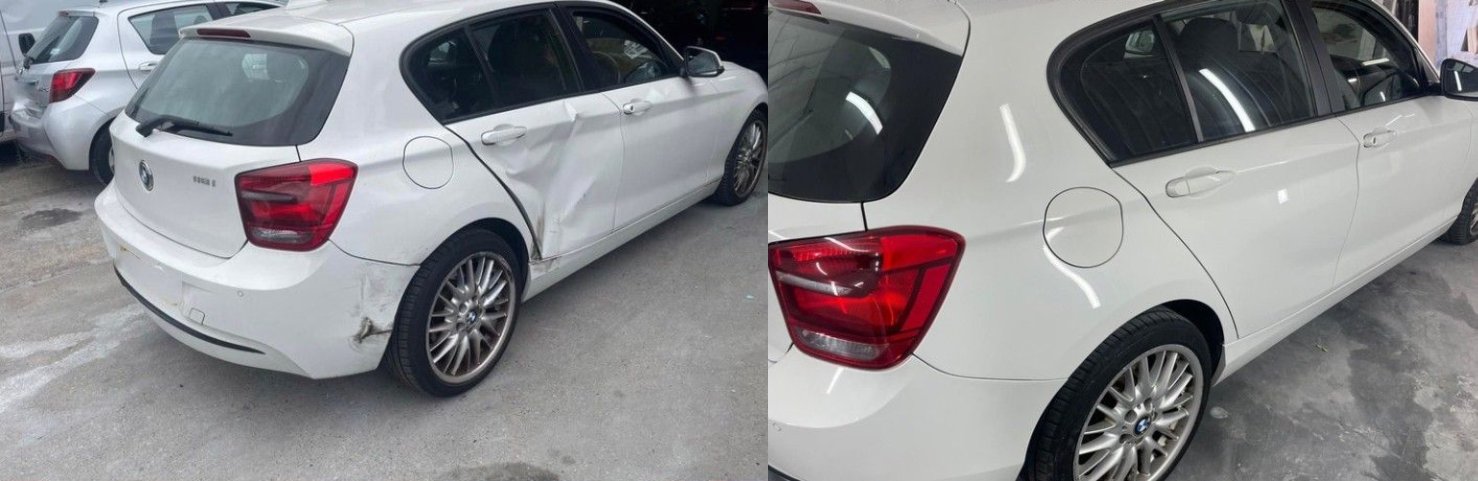 Image of a BMW in the workshop.